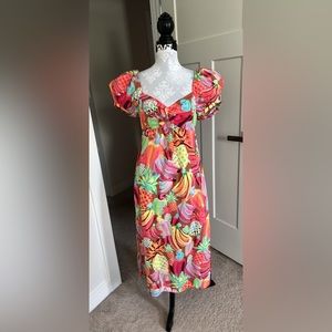 Farm Rio Puff Sleeve Fruit Salad Maxi